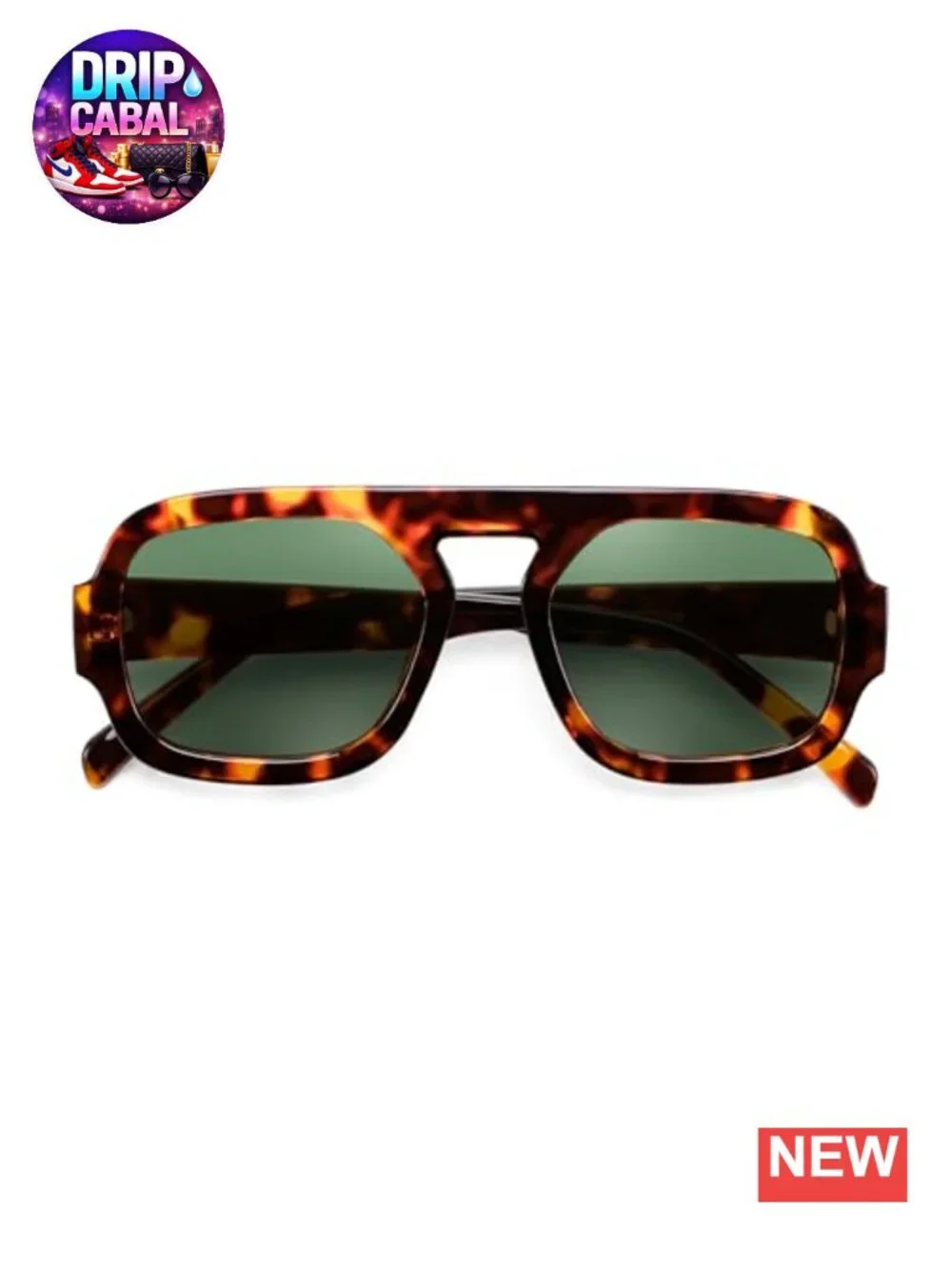 Retro Square Aviator Sunglasses Plastic Frame UV Protection Unisex
